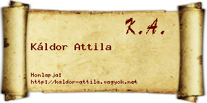 Káldor Attila névjegykártya
