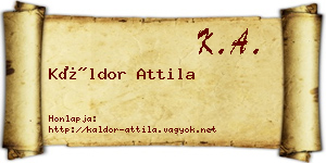 Káldor Attila névjegykártya